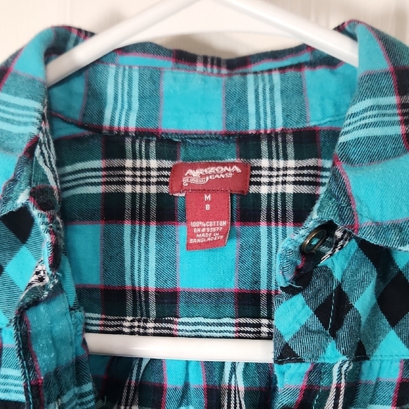 Blue and Black Plaid Button Down Shirt - Picture 2 of 4